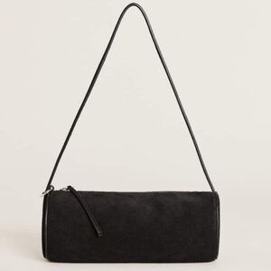 Reformation Simona Cylinder Bag Black Suede